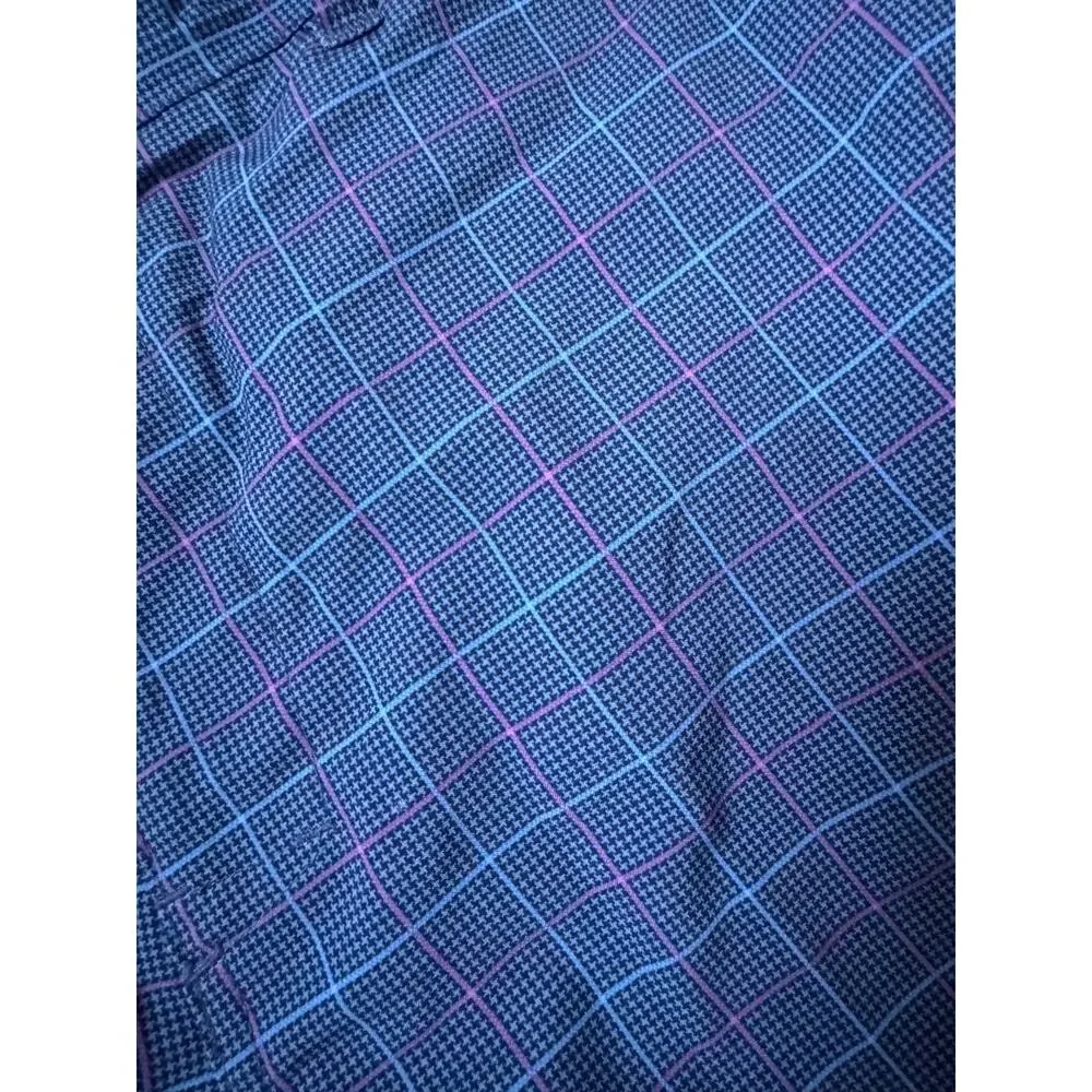 Jack Nicklaus Men's Golf Shorts Size 36 Plaid Navy Purple Pink Flat Front